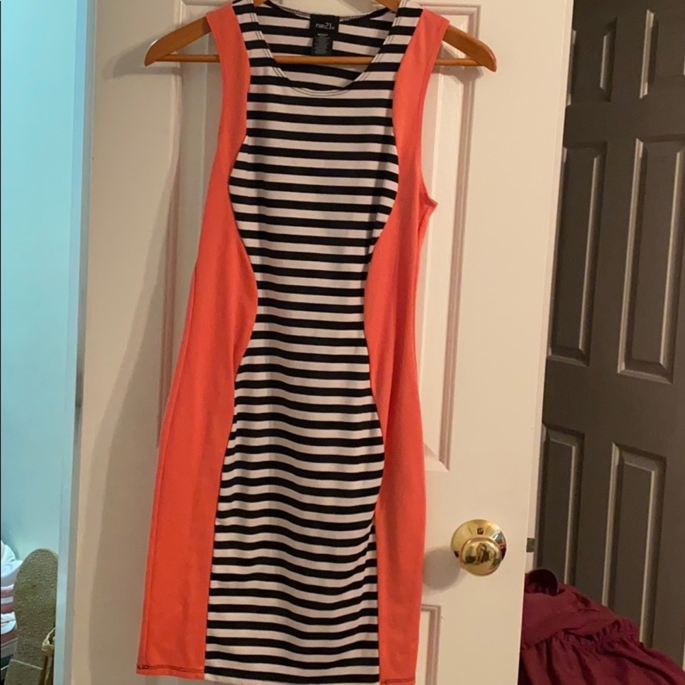 Peach white Dress